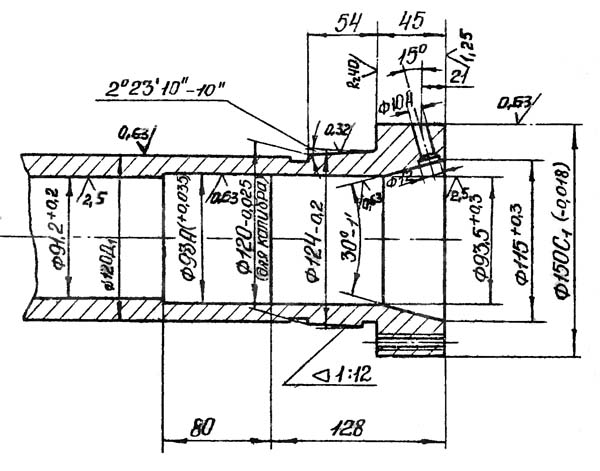 1Б265-6К Габаритні розміри робочого простору шестишпиндельного автомата